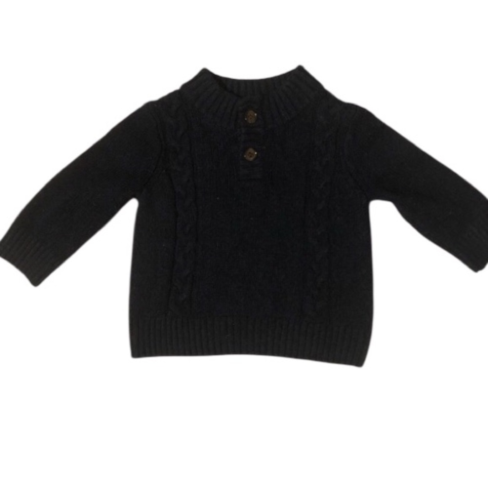 4/$20 Jumping Beans Cable Knit Black Sweater Sz 12 Months